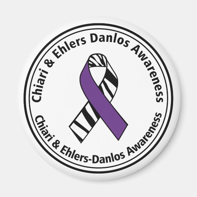 Chiari und EDS Zebra Stripe Ribbon Magnet (Vorne)