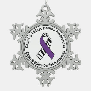 Chiari und Ehlers Danlos Schneeflocken Zinn-Ornament