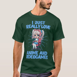 Chibi Anime Girl Gaming Lover Videogames Otaku Ani T-Shirt
