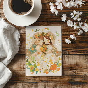 Chibi Anime Girl Lesbian Wedding Einladung