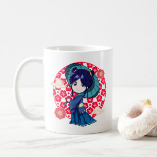 Chibi Anime Kawaii Kimono Kaffeetasse