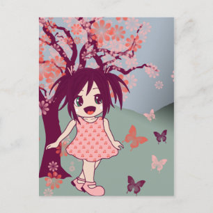 Chibi Anime Manga Niedliche japanische Girl Postca Postkarte