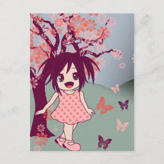 Chibi Anime Manga Niedliche japanische Girl Postca Postkarte