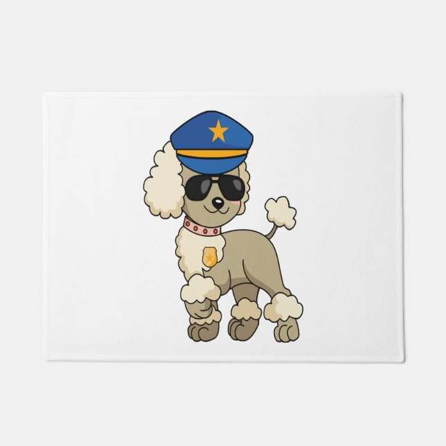 Chibi Anime Police Poodle Dog Fußmatte (Vorderseite)