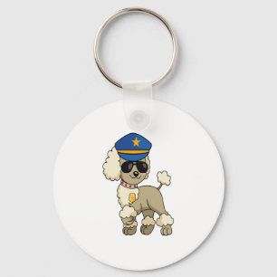 Chibi Anime Police Poodle Dog Schlüsselanhänger