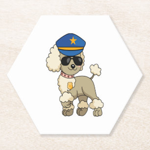 Chibi Anime Police Poodle Dog Untersetzer