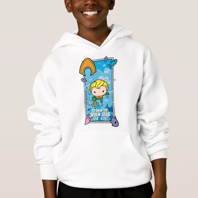 Chibi Aquaman - Ich schwimme die Sieben Meere Hoodie (Vorderseite)