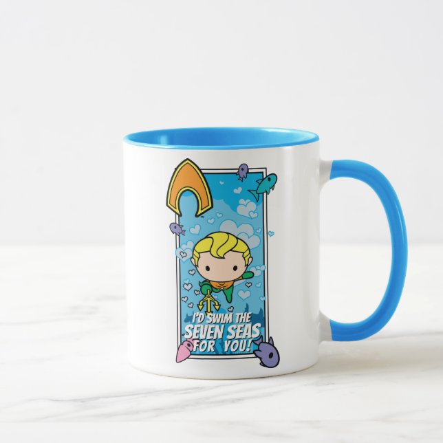 Chibi Aquaman - Ich schwimme die Sieben Meere Tasse (Rechts)