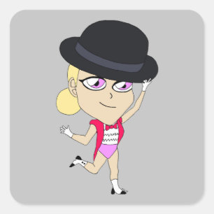 Chibi-Aufkleber Quadratischer Aufkleber