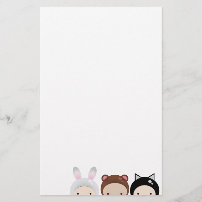Chibi Baby-Tier-Briefpapier Briefpapier (Vorderseite)