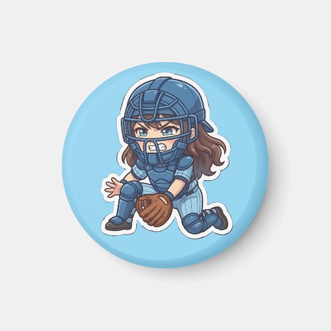 Chibi Baseball 2026 Edition - Catcher Blocking Magnet (Vorne)