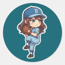 Chibi Baseball 2026 Edition - Pitcher Set Runder Aufkleber