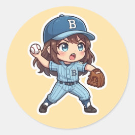 Chibi Baseball 2026 Edition - Pitcher Stride Runder Aufkleber