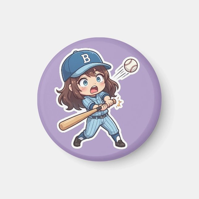 Chibi Baseball Edition - Batter Bunt Spiel Magnet (Vorne)
