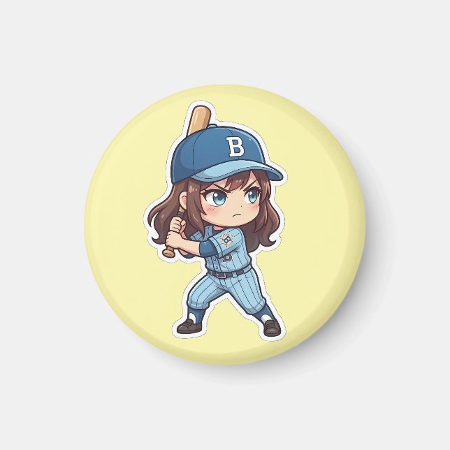 Chibi Baseball Edition - Schlagmann-Haltung Magnet (Vorne)