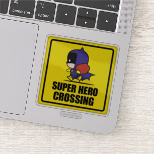 Chibi Batfrau Super Hero Crossing Sign Aufkleber