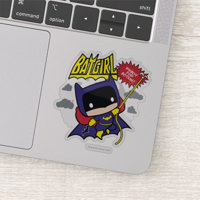 Chibi Batgirl bereit zum Handeln Aufkleber (Detail)
