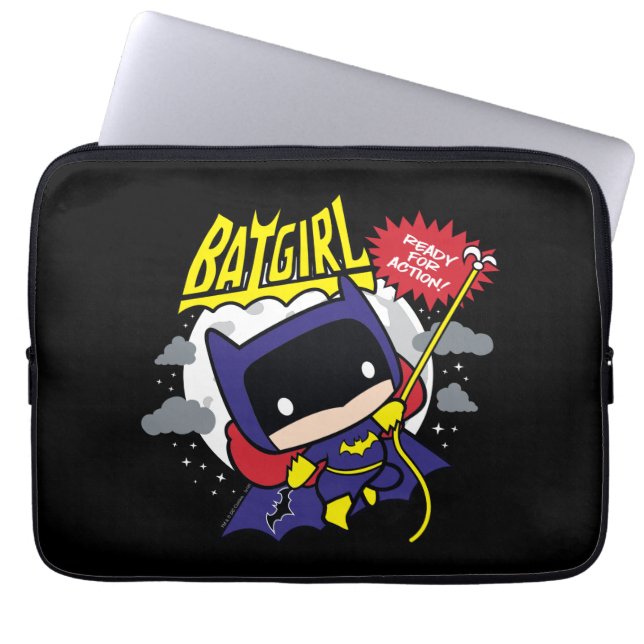 Chibi Batgirl bereit zum Handeln Laptopschutzhülle (Vorderseite)