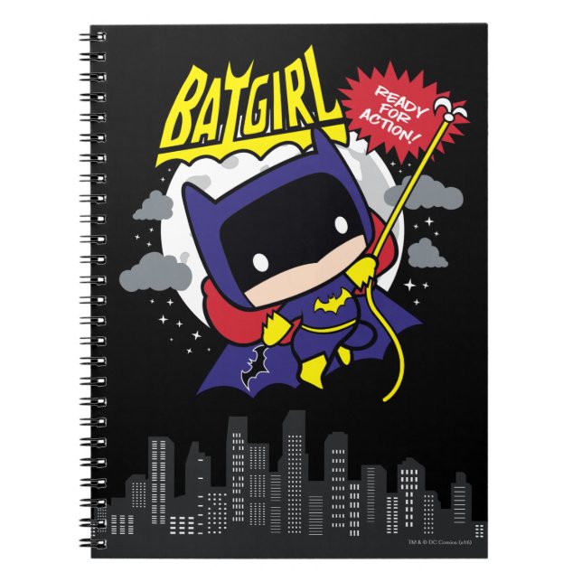 Chibi Batgirl bereit zum Handeln Notizblock (Vorderseite)