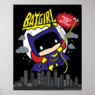 Chibi Batgirl bereit zum Handeln Poster