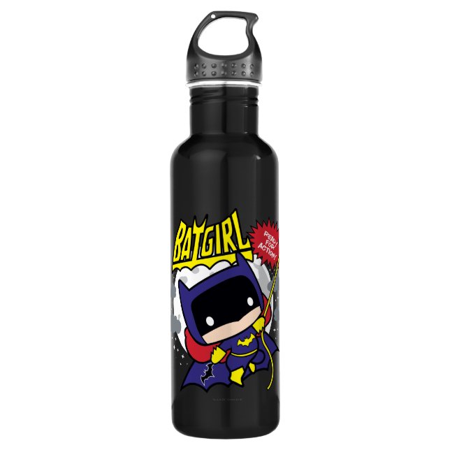Chibi Batgirl bereit zum Handeln Trinkflasche (Vorderseite)
