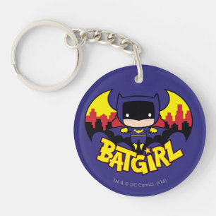Chibi Batgirl mit Gotham Skyline & Logo Schlüsselanhänger