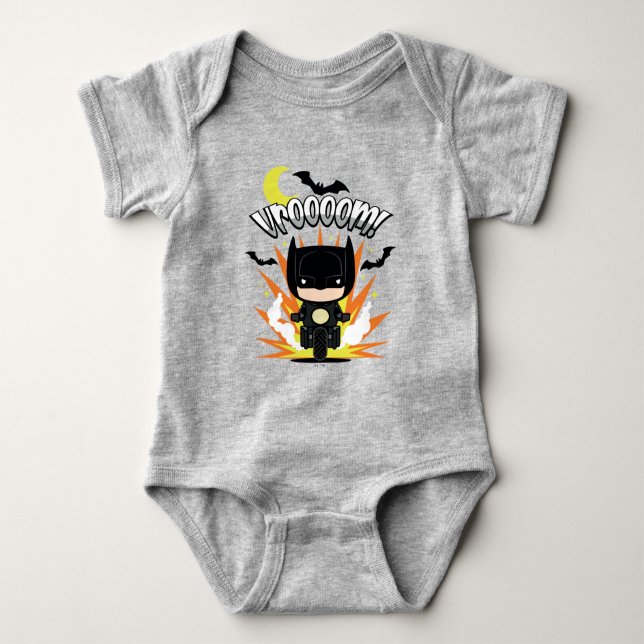 Chibi Batman Batcycle Baby Strampler (Vorderseite)