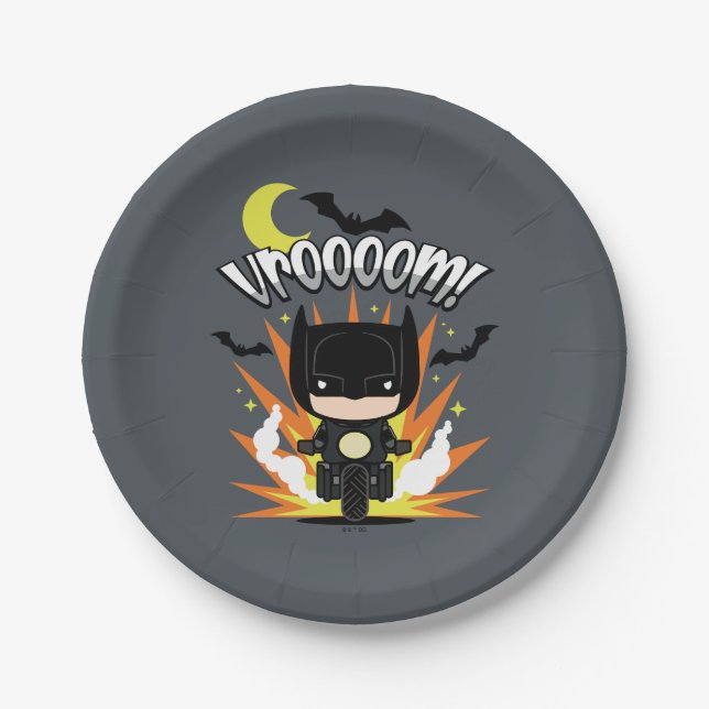 Chibi Batman Batcycle Pappteller (Vorderseite)