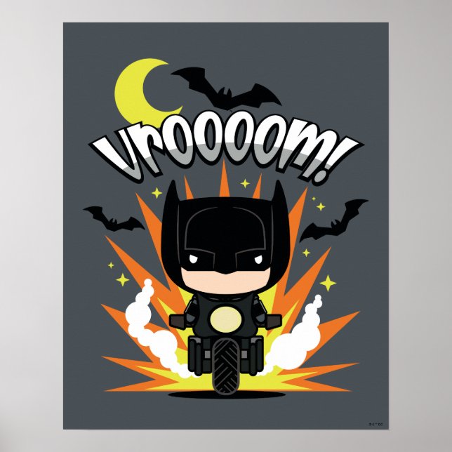 Chibi Batman Batcycle Poster (Vorne)