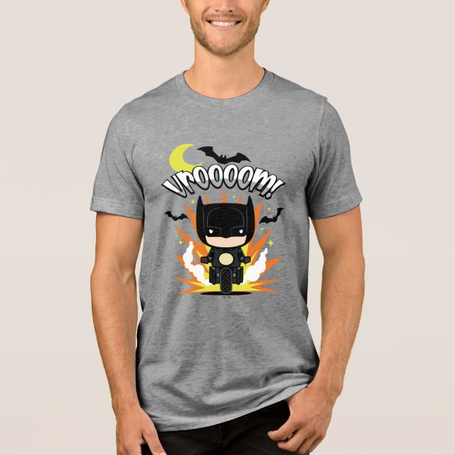 Chibi Batman Batcycle Tri-Blend Shirt (Vorderseite)