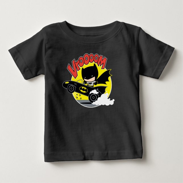 Chibi Batman im Batmobile Baby T-shirt (Vorderseite)