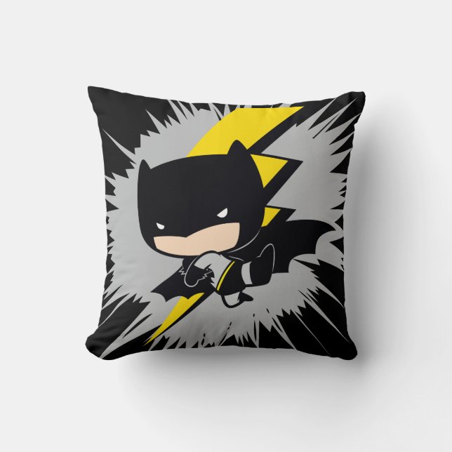 Chibi Batman Lightning Kick Kissen (Vorderseite)