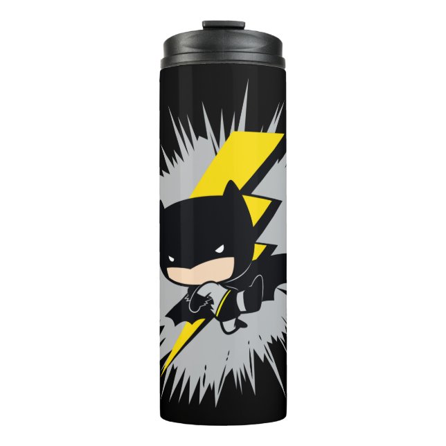 Chibi Batman Lightning Kick Thermosbecher (Vorderseite)