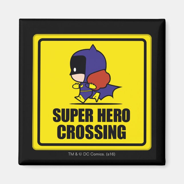 Chibi Batwoman Super Hero Crossing Sign Magnet (Vorne)
