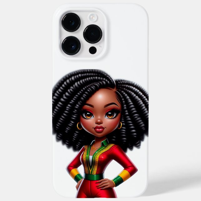 Chibi Black Girl Ipone Fall Case-Mate iPhone Hülle (Rückseite)