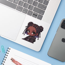 Chibi Black Goth Girl Aufkleber