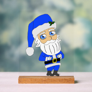 Chibi Blue Anzug Santa Acrylschild