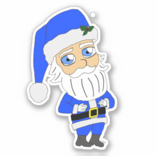 Chibi Blue Anzug Santa Aufkleber