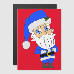 Chibi Blue Anzug Santa Magnetkarte