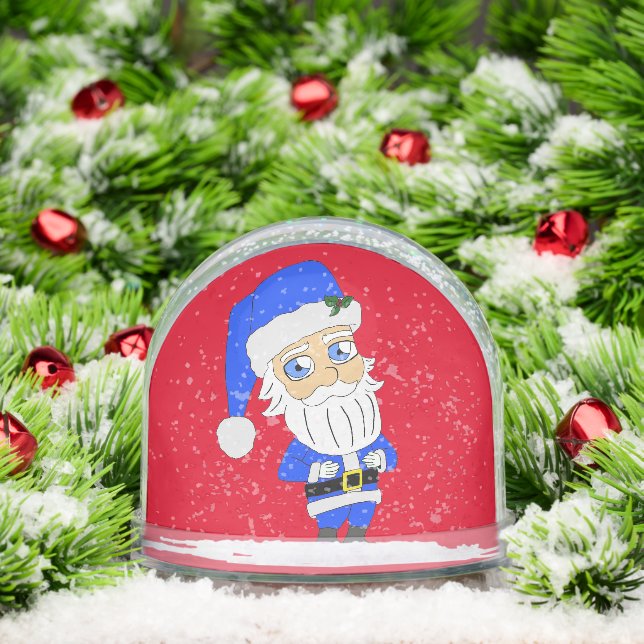 Chibi Blue Anzug Santa Schneekugeln (Weihnachten)