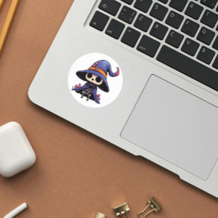 Chibi Bone Witch Sticker - Niedlich Gothic Fantasy