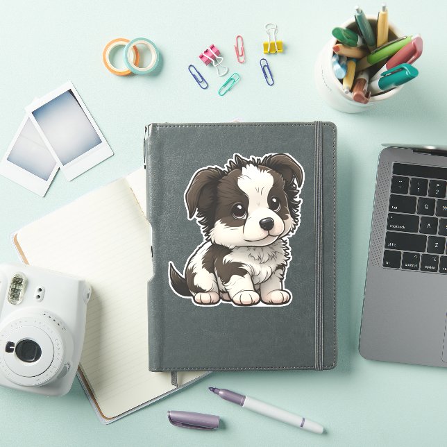 Chibi Border Collie Aufkleber (iPad Hülle)