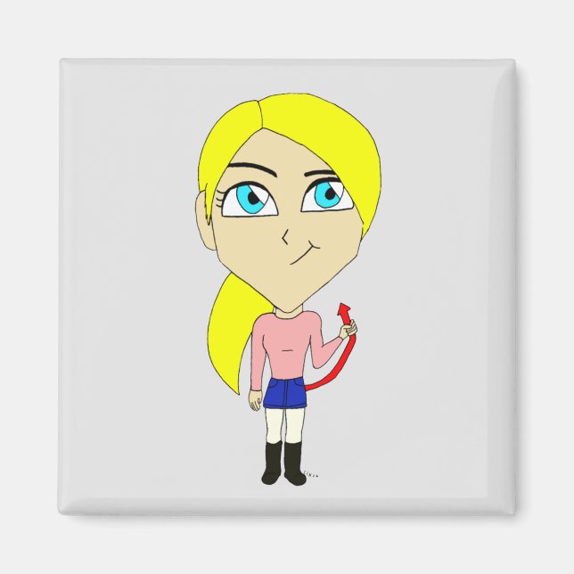 Chibi "böse" Mädchen Magnet (Vorne)