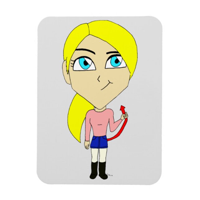 Chibi "böse" Mädchen Magnet (Vertikal)