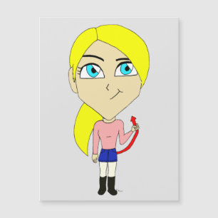 Chibi "böse" Mädchen Magnetkarte