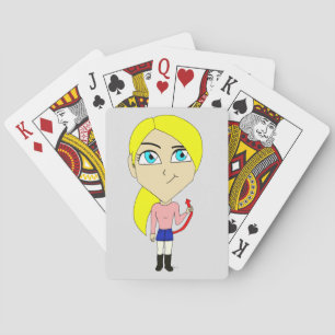 chibi "böses" Mädchen Spielkarten