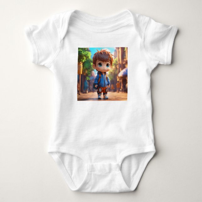 Chibi Boy in 4D: T - Shirt für lebendigen Realismu (Vorderseite)