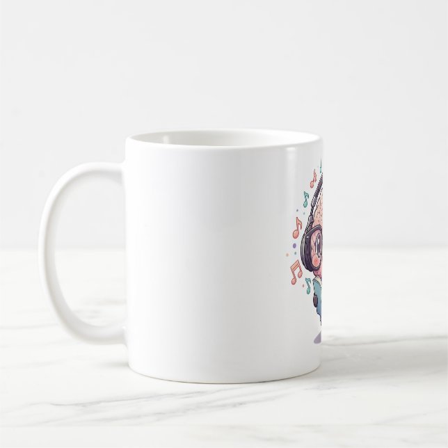 Chibi-Brain-Tasse – Lernen, Trinken und den Geist  Kaffeetasse (Links)