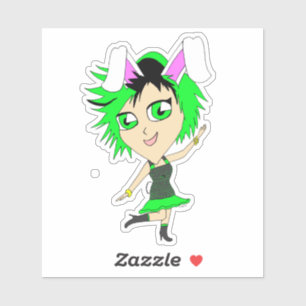 Chibi-Bunnygirl Aufkleber