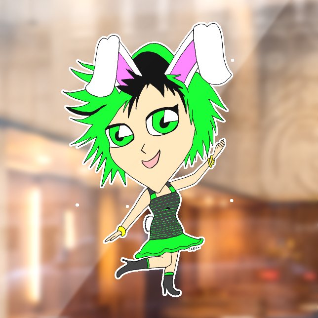 Chibi Bunnygirl Fensteraufkleber (Blatt 2)